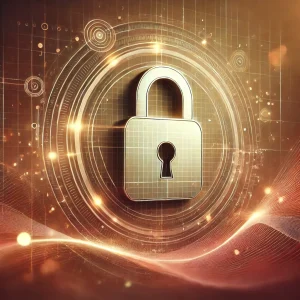 Ilustración de un candado en una interfaz digital, representando la Política de Privacidad y la protección de datos en El Secreto de Penélope.